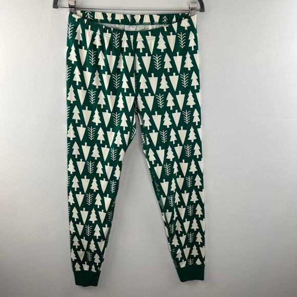 Hanna Andersson Holiday Pajama Set Green White Christmas Tree Cotton Size S/M - Picture 3 of 16